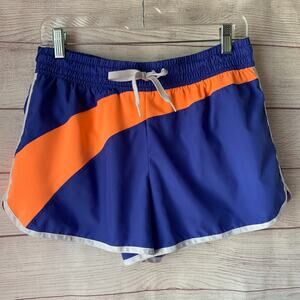 Fila Blue and Orange Shorts Drawstring Elastic Waist Gym Shorts Size Medium